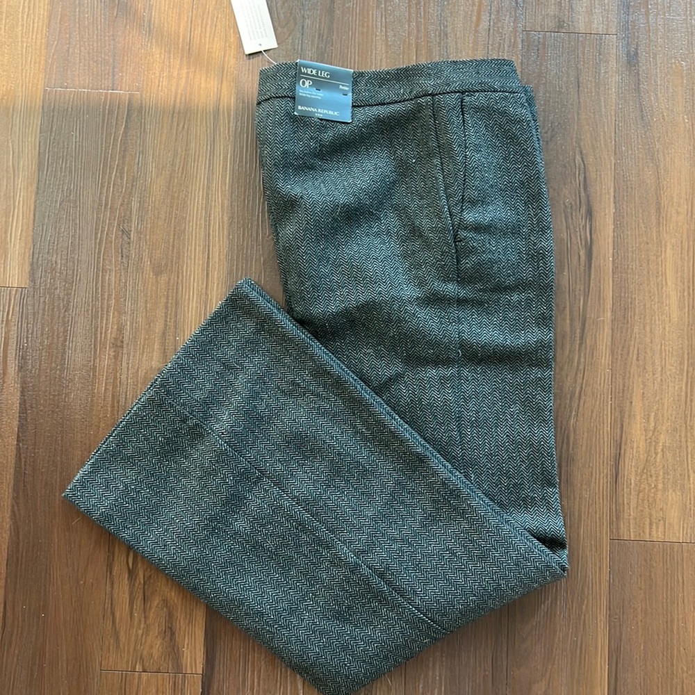 Banana republic wide leg herringbone print 0P